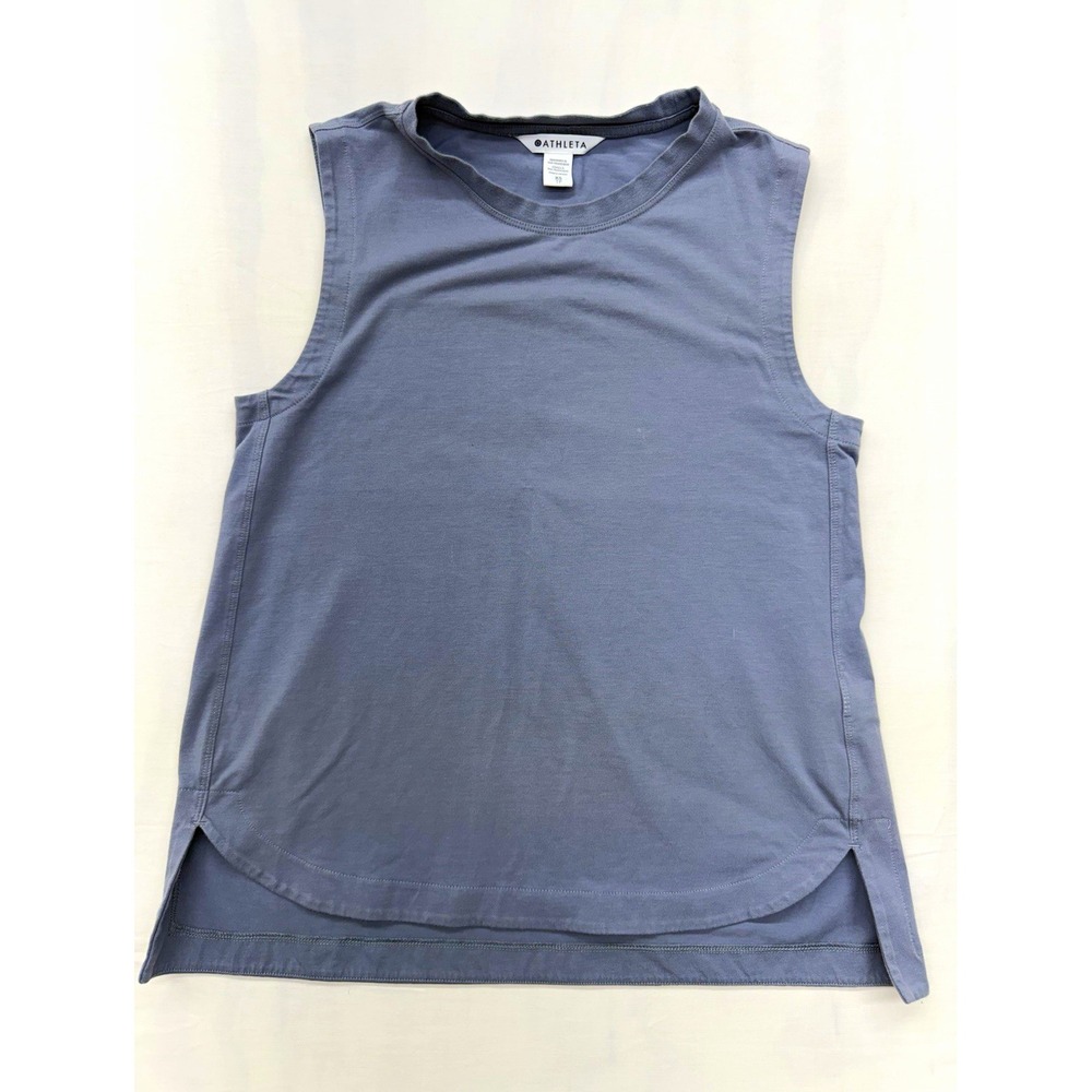 Athleta Women's Gray Sleeveless Crew Neck Stretch Solid Tank Top Size XS